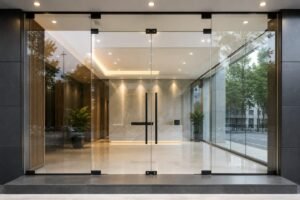 Sleek modern windows and custom mirror panels for a luxury residential interior